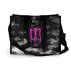 Сумка-шоппер 3D с принтом MONSTER ENERGY (Z) в Санкт-Петербурге, 100% полиэстер | застегивается на металлическую кнопку; внутренний карман застегивается на молнию. Стенки укреплены специальным мягким материалом, чтобы защитить содержимое от несильных ударов
 | black monster | bmx | claw | cybersport | energy | monster | monster energy | moto | motocross | race | sport | киберспорт | когти | монстер энерджи | монстр | мото | мотокросс | ралли | скейтбординг | спорт | энергия