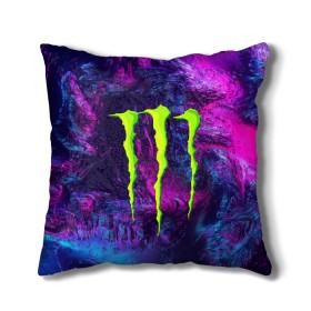 Подушка 3D с принтом MONSTER ENERGY (Z) в Санкт-Петербурге, наволочка – 100% полиэстер, наполнитель – холлофайбер (легкий наполнитель, не вызывает аллергию). | состоит из подушки и наволочки. Наволочка на молнии, легко снимается для стирки | black monster | bmx | claw | cybersport | energy | monster | monster energy | moto | motocross | race | sport | киберспорт | когти | монстер энерджи | монстр | мото | мотокросс | ралли | скейтбординг | спорт | энергия