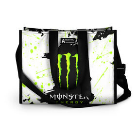 Сумка-шоппер 3D с принтом MONSTER ENERGY (Z) в Санкт-Петербурге, 100% полиэстер | застегивается на металлическую кнопку; внутренний карман застегивается на молнию. Стенки укреплены специальным мягким материалом, чтобы защитить содержимое от несильных ударов
 | black monster | bmx | claw | cybersport | energy | monster | monster energy | moto | motocross | race | sport | киберспорт | когти | монстер энерджи | монстр | мото | мотокросс | ралли | скейтбординг | спорт | т | энергия