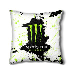 Подушка 3D с принтом MONSTER ENERGY (Z) в Санкт-Петербурге, наволочка – 100% полиэстер, наполнитель – холлофайбер (легкий наполнитель, не вызывает аллергию). | состоит из подушки и наволочки. Наволочка на молнии, легко снимается для стирки | black monster | bmx | claw | cybersport | energy | monster | monster energy | moto | motocross | race | sport | киберспорт | когти | монстер энерджи | монстр | мото | мотокросс | ралли | скейтбординг | спорт | т | энергия