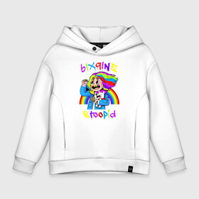 Детское худи Oversize хлопок с принтом 6IX9INE в Санкт-Петербурге, френч-терри — 70% хлопок, 30% полиэстер. Мягкий теплый начес внутри —100% хлопок | боковые карманы, эластичные манжеты и нижняя кромка, капюшон на магнитной кнопке | 6ix9ine | gooba | hernandez | tekashi