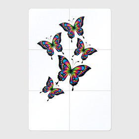 Магнитный плакат 2Х3 с принтом Радужные бабочки в Санкт-Петербурге, Полимерный материал с магнитным слоем | 6 деталей размером 9*9 см | Тематика изображения на принте: ангел | бабочка | бабочки | весна | девочкам | девушке | крылья | лето | любовь | милый | насекомые | нежный | неоновый | подарок | природа | радужный | романтика | солнечный | цветочки