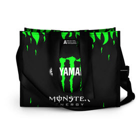 Сумка-шоппер 3D с принтом MONSTER ENERGY (Z) в Санкт-Петербурге, 100% полиэстер | застегивается на металлическую кнопку; внутренний карман застегивается на молнию. Стенки укреплены специальным мягким материалом, чтобы защитить содержимое от несильных ударов
 | bike | energy | monster | monster energy | moto | motocycle | sport | sportmotorcycle | yamaha | когти | монстер энерджи | монстр | мото | спорт | энергия | ямаха