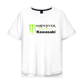 Мужская футболка хлопок Oversize с принтом KAWASAKI (Z) в Санкт-Петербурге, 100% хлопок | свободный крой, круглый ворот, “спинка” длиннее передней части | Тематика изображения на принте: bike | energy | kawasaki | monster | monster energy | moto | motocross | ninja | sport | zzr | кавасаки | кавасаки ниндзя | монстер энерджи | монстр | мото | мотокросс | ниндзя | спорт | энергия