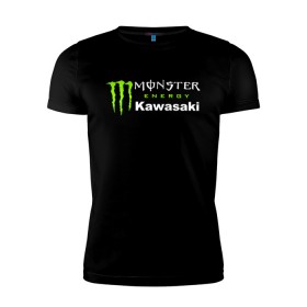 Мужская футболка премиум с принтом KAWASAKI (Z) в Санкт-Петербурге, 92% хлопок, 8% лайкра | приталенный силуэт, круглый вырез ворота, длина до линии бедра, короткий рукав | Тематика изображения на принте: bike | energy | kawasaki | monster | monster energy | moto | motocross | ninja | sport | zzr | кавасаки | кавасаки ниндзя | монстер энерджи | монстр | мото | мотокросс | ниндзя | спорт | энергия