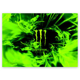 Поздравительная открытка с принтом MONSTER ENERGY в Санкт-Петербурге, 100% бумага | плотность бумаги 280 г/м2, матовая, на обратной стороне линовка и место для марки
 | Тематика изображения на принте: energy | honda | mercedes | monster energy | porsche | racing | sport | toyota | автомобил | автомобильные | марка | машины | митсубиси | монстр | монстр энерджи | порше | спорт | тесла | тойота | хонда