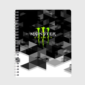 Тетрадь с принтом MONSTER ENERGY в Санкт-Петербурге, 100% бумага | 48 листов, плотность листов — 60 г/м2, плотность картонной обложки — 250 г/м2. Листы скреплены сбоку удобной пружинной спиралью. Уголки страниц и обложки скругленные. Цвет линий — светло-серый
 | black monster | bmx | claw | cybersport | energy | monster | monster energy | moto | motocross | race | sport | киберспорт | когти | монстер энерджи | монстр | мото | мотокросс | ралли | скейтбординг | спорт | энергия