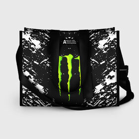 Сумка-шоппер 3D с принтом MONSTER ENERGY в Санкт-Петербурге, 100% полиэстер | застегивается на металлическую кнопку; внутренний карман застегивается на молнию. Стенки укреплены специальным мягким материалом, чтобы защитить содержимое от несильных ударов
 | black monster | bmx | claw | cybersport | energy | monster | monster energy | moto | motocross | race | sport | киберспорт | когти | монстер энерджи | монстр | мото | мотокросс | ралли | скейтбординг | спорт | энергия