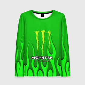 Женский лонгслив 3D с принтом MONSTER ENERGY в Санкт-Петербурге, 100% полиэстер | длинные рукава, круглый вырез горловины, полуприлегающий силуэт | energy | honda | mercedes | monster energy | porsche | racing | sport | toyota | автомобил | автомобильные | марка | машины | митсубиси | монстр | монстр энерджи | порше | спорт | тесла | тойота | хонда