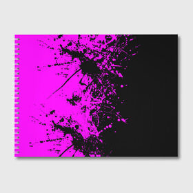 Альбом для рисования с принтом Чёрная магия в Санкт-Петербурге, 100% бумага
 | матовая бумага, плотность 200 мг. | paint | paints | брызги | брызги краски | брызги красок | краска | краски | пятна краски | разводы | разводы краски | смешивание красок | фиолетово черный | фон | цвета
