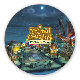 Коврик для мышки круглый с принтом ANIMAL CROSSING в Санкт-Петербурге, резина и полиэстер | круглая форма, изображение наносится на всю лицевую часть | animal crossing:new horizons | game | nintendo | анимал кроссинг | животные | звери | игра | нинтендо | пересечение животных