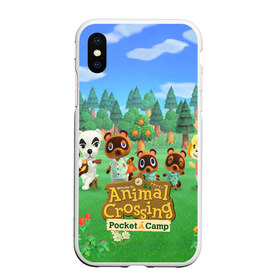 Чехол для iPhone XS Max матовый с принтом ANIMAL CROSSING в Санкт-Петербурге, Силикон | Область печати: задняя сторона чехла, без боковых панелей | animal crossing:new horizons | game | nintendo | анимал кроссинг | животные | звери | игра | нинтендо | пересечение животных