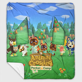 Плед с рукавами с принтом ANIMAL CROSSING в Санкт-Петербурге, 100% полиэстер | Закругленные углы, все края обработаны. Ткань не мнется и не растягивается. Размер 170*145 | animal crossing:new horizons | game | nintendo | анимал кроссинг | животные | звери | игра | нинтендо | пересечение животных