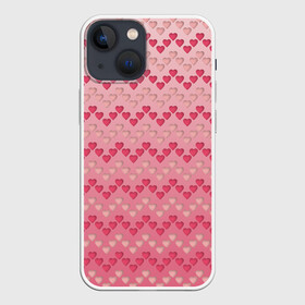 Чехол для iPhone 13 mini с принтом узор милые сердца зигзагами в Санкт-Петербурге,  |  | textures | бежевый | влюбленность | геометрия | зигзаги | красный | любовь | нежный | пижамный | розовый | романтика | сердечки | сердца | текстурный | текстуры | узор | фон