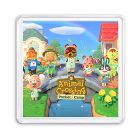 Магнит 55*55 с принтом ANIMAL CROSSING в Санкт-Петербурге, Пластик | Размер: 65*65 мм; Размер печати: 55*55 мм | animal crossing:new horizons | game | nintendo | анимал кроссинг | животные | звери | игра | нинтендо | пересечение животных