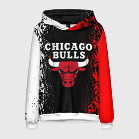 Мужская толстовка 3D с принтом CHICAGO BULLS в Санкт-Петербурге, 100% полиэстер | двухслойный капюшон со шнурком для регулировки, мягкие манжеты на рукавах и по низу толстовки, спереди карман-кенгуру с мягким внутренним слоем. | bulls | chicago | chicago bulls | nba | red bulls | usa | америка | быки | нба | сша | чикаго буллс