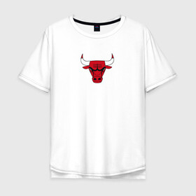 Мужская футболка хлопок Oversize с принтом CHICAGO BULLS в Санкт-Петербурге, 100% хлопок | свободный крой, круглый ворот, “спинка” длиннее передней части | bulls | chicago | chicago bulls | nba | red bulls | usa | америка | быки | нба | сша | чикаго буллс