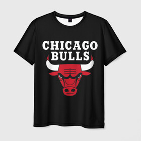 Мужская футболка 3D с принтом CHICAGO BULLS в Санкт-Петербурге, 100% полиэфир | прямой крой, круглый вырез горловины, длина до линии бедер | bulls | chicago | chicago bulls | nba | red bulls | usa | америка | быки | нба | сша | чикаго буллс