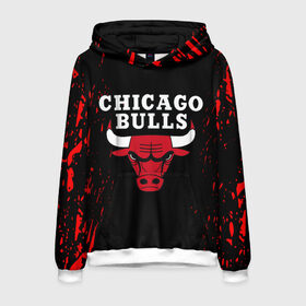 Мужская толстовка 3D с принтом CHICAGO BULLS в Санкт-Петербурге, 100% полиэстер | двухслойный капюшон со шнурком для регулировки, мягкие манжеты на рукавах и по низу толстовки, спереди карман-кенгуру с мягким внутренним слоем. | bulls | chicago | chicago bulls | nba | red bulls | usa | америка | быки | нба | сша | чикаго буллс