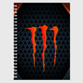 Тетрадь с принтом MONSTER ENERGY (Z) в Санкт-Петербурге, 100% бумага | 48 листов, плотность листов — 60 г/м2, плотность картонной обложки — 250 г/м2. Листы скреплены сбоку удобной пружинной спиралью. Уголки страниц и обложки скругленные. Цвет линий — светло-серый
 | black monster | bmx | claw | cybersport | energy | monster | monster energy | moto | motocross | race | sport | киберспорт | когти | монстер энерджи | монстр | мото | мотокросс | ралли | скейтбординг | спорт | то | энергия