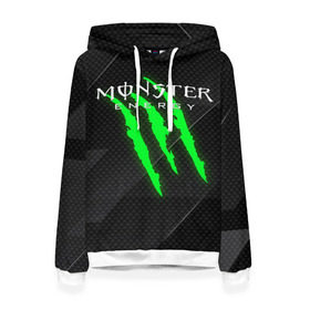 Женская толстовка 3D с принтом MONSTER ENERGY (Z) в Санкт-Петербурге, 100% полиэстер  | двухслойный капюшон со шнурком для регулировки, мягкие манжеты на рукавах и по низу толстовки, спереди карман-кенгуру с мягким внутренним слоем. | black monster | bmx | claw | cybersport | energy | monster | monster energy | moto | motocross | race | sport | киберспорт | когти | монстер энерджи | монстр | мото | мотокросс | ралли | скейтбординг | спорт | то | энергия