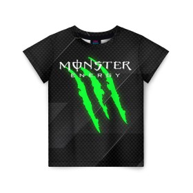 Детская футболка 3D с принтом MONSTER ENERGY (Z) в Санкт-Петербурге, 100% гипоаллергенный полиэфир | прямой крой, круглый вырез горловины, длина до линии бедер, чуть спущенное плечо, ткань немного тянется | black monster | bmx | claw | cybersport | energy | monster | monster energy | moto | motocross | race | sport | киберспорт | когти | монстер энерджи | монстр | мото | мотокросс | ралли | скейтбординг | спорт | то | энергия