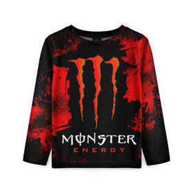 Детский лонгслив 3D с принтом MONSTER ENERGY (Z) в Санкт-Петербурге, 100% полиэстер | длинные рукава, круглый вырез горловины, полуприлегающий силуэт
 | black monster | bmx | claw | cybersport | energy | monster | monster energy | moto | motocross | race | sport | киберспорт | когти | монстер энерджи | монстр | мото | мотокросс | ралли | скейтбординг | спорт | энергия