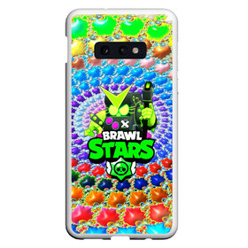 Чехол для Samsung S10E с принтом BRAWL STARSVIRUS в Санкт-Петербурге, Силикон | Область печати: задняя сторона чехла, без боковых панелей | 8 | 8 bit | bibi | brawl stars | brock | bull | crow | dinomike | el primo | leon | mobile game | mr.p | nita | poko | ricochet | stars | tara | бравл старс | ворон | леон | мобильные игры