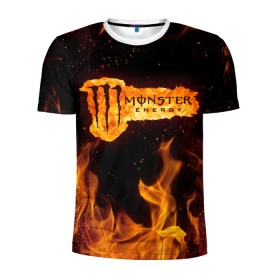 Мужская футболка 3D спортивная с принтом FIRE MONSTER ENERGY (Z) в Санкт-Петербурге, 100% полиэстер с улучшенными характеристиками | приталенный силуэт, круглая горловина, широкие плечи, сужается к линии бедра | black monster | bmx | claw | energy | fire | monster | monster energy | moto | motocross | race | sport | киберспорт | когти | монстер энерджи | монстр | мото | мотокросс | огонь | ралли | скейтбординг | спорт | энергия