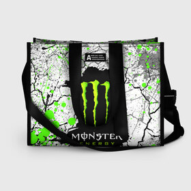 Сумка-шоппер 3D с принтом MONSTER ENERGY (Z) в Санкт-Петербурге, 100% полиэстер | застегивается на металлическую кнопку; внутренний карман застегивается на молнию. Стенки укреплены специальным мягким материалом, чтобы защитить содержимое от несильных ударов
 | black monster | bmx | claw | cybersport | energy | monster | monster energy | moto | motocross | race | sport | киберспорт | когти | монстер энерджи | монстр | мото | мотокросс | ралли | скейтбординг | спорт | то | энергия