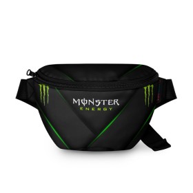 Поясная сумка 3D с принтом MONSTER ENERGY (Z) в Санкт-Петербурге, 100% полиэстер | плотная ткань, ремень с регулируемой длиной, внутри несколько карманов для мелочей, основное отделение и карман с обратной стороны сумки застегиваются на молнию | black monster | bmx | claw | cybersport | energy | monster | monster energy | moto | motocross | race | sport | киберспорт | когти | монстер энерджи | монстр | мото | мотокросс | ралли | скейтбординг | спорт | энергия