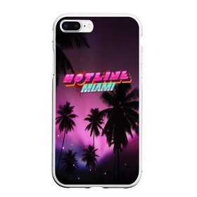 Чехол для iPhone 7Plus/8 Plus матовый с принтом HOTLINE MIAMI в Санкт-Петербурге, Силикон | Область печати: задняя сторона чехла, без боковых панелей | abstraction games | dennaton games | devolver digital | game | hotline miami | hotline miami 2: wrong number | retrowave | synthwave | мотель | мотель майами