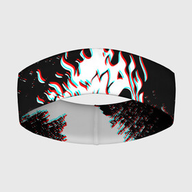 Повязка на голову 3D с принтом CYBERPUNK 2077 SAMURAI GLITCH в Санкт-Петербурге,  |  | cd project red | cyberpunk 2077 | demon | keanu reeves | samurai | smile | демон | киану ривз | киберпанк 2077 | самураи | смайл