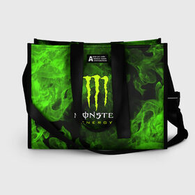 Сумка-шоппер 3D с принтом MONSTER ENERGY в Санкт-Петербурге, 100% полиэстер | застегивается на металлическую кнопку; внутренний карман застегивается на молнию. Стенки укреплены специальным мягким материалом, чтобы защитить содержимое от несильных ударов
 | black monster | bmx | claw | cybersport | energy | monster | monster energy | moto | motocross | race | sport | киберспорт | когти | монстер энерджи | монстр | мото | мотокросс | ралли | скейтбординг | спорт | энергия