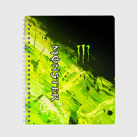 Тетрадь с принтом MONSTER ENERGY в Санкт-Петербурге, 100% бумага | 48 листов, плотность листов — 60 г/м2, плотность картонной обложки — 250 г/м2. Листы скреплены сбоку удобной пружинной спиралью. Уголки страниц и обложки скругленные. Цвет линий — светло-серый
 | black monster | bmx | claw | cybersport | energy | monster | monster energy | moto | motocross | race | sport | киберспорт | когти | монстер энерджи | монстр | мото | мотокросс | ралли | скейтбординг | спорт | энергия