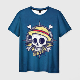 Мужская футболка 3D с принтом Straw hat pirates в Санкт-Петербурге, 100% полиэфир | прямой крой, круглый вырез горловины, длина до линии бедер | Тематика изображения на принте: monkey d. luffy | nami | one piece | аниме | большой куш | луффи | манки де луффи | нами | пиратская | пираты | тони | череп | чоппер | шляпа