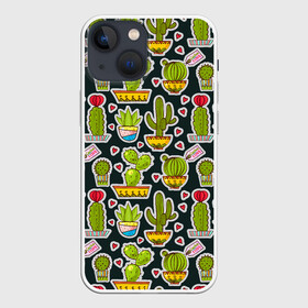 Чехол для iPhone 13 mini с принтом Кактусы в Санкт-Петербурге,  |  | pattern | pop art | кактусы | колючки | паттерн | поп арт | тайлинг | текстуры | фоны