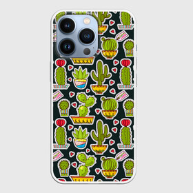 Чехол для iPhone 13 Pro с принтом Кактусы в Санкт-Петербурге,  |  | pattern | pop art | кактусы | колючки | паттерн | поп арт | тайлинг | текстуры | фоны