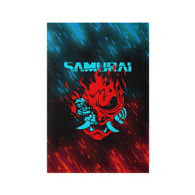 Обложка для паспорта матовая кожа с принтом CYBERPUNK 2077 SAMURAI в Санкт-Петербурге, натуральная матовая кожа | размер 19,3 х 13,7 см; прозрачные пластиковые крепления | Тематика изображения на принте: cd project red | cyberpunk 2077 | demon | keanu reeves | samurai | smile | демон | киану ривз | киберпанк 2077 | самураи | смайл