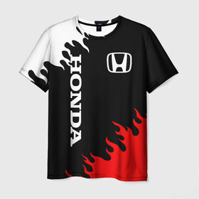 Мужская футболка 3D с принтом HONDA в Санкт-Петербурге, 100% полиэфир | прямой крой, круглый вырез горловины, длина до линии бедер | acura | auto | cr z | honda | honda power | japan | japanese | nsx | sport | авто | автомобиль | автомобильные | акура | бренд | марка | машины | спорт | хонда | япония