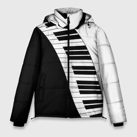 Мужская зимняя куртка 3D с принтом Piano Пианино в Санкт-Петербурге, верх — 100% полиэстер; подкладка — 100% полиэстер; утеплитель — 100% полиэстер | длина ниже бедра, свободный силуэт Оверсайз. Есть воротник-стойка, отстегивающийся капюшон и ветрозащитная планка. 

Боковые карманы с листочкой на кнопках и внутренний карман на молнии. | Тематика изображения на принте: black | piano | white | белая | белое | инструмент | клавиши | клавишы | музыка | музыкальный | музыкант | ноты | пиан | пианино | подарок | прикол | текстура | фортепиано | чб | черная | черно | черно белое