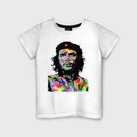 Детская футболка хлопок с принтом Che в Санкт-Петербурге, 100% хлопок | круглый вырез горловины, полуприлегающий силуэт, длина до линии бедер | argentina | che guevara | color | cuba | paint | revolutionary | аргентина | краска | куба | революционер | цвет | че гевара