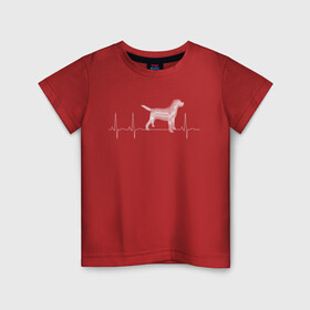 Детская футболка хлопок с принтом Кардиограмма Собака в Санкт-Петербурге, 100% хлопок | круглый вырез горловины, полуприлегающий силуэт, длина до линии бедер | кардиограмма | любовь | любовь к собакам | пёс | сердце | собака | собаки | собачник