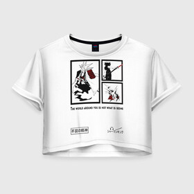 Женская футболка Crop-top 3D с принтом Шаман кинг в Санкт-Петербурге, 100% полиэстер | круглая горловина, длина футболки до линии талии, рукава с отворотами | king | shaman | амедамару | амидамару | аниме | асакура | дух | ё | йо | король | лен | морти | призрак | рио | самурай | стиль | тао | трей | шаман | япония | японский
