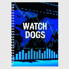 Тетрадь с принтом Watch Dogs в Санкт-Петербурге, 100% бумага | 48 листов, плотность листов — 60 г/м2, плотность картонной обложки — 250 г/м2. Листы скреплены сбоку удобной пружинной спиралью. Уголки страниц и обложки скругленные. Цвет линий — светло-серый
 | ded sec | game | name | ubisoft | watch dogs | watch dogs 2 | watch dogs legion | город | девушка | дрон | игры | имена | компьютеры | пистолет | телефон | технологии | хакер | юби