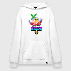 Худи SuperOversize хлопок с принтом BRAWL STARS TROPICAL SPROUT. в Санкт-Петербурге, 70% хлопок, 30% полиэстер, мягкий начес внутри | карман-кенгуру, эластичная резинка на манжетах и по нижней кромке, двухслойный капюшон
 | brawl stars | crow | gale | leon | leon shark | max | mr.p | sally leon | shark | sprout | tara | tropical sprout | virus 8 bit | werewolf leon | акула | берли | бравл старс | ворон | макс | оборотень