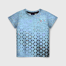 Детская футболка 3D с принтом Математика в Санкт-Петербурге, 100% гипоаллергенный полиэфир | прямой крой, круглый вырез горловины, длина до линии бедер, чуть спущенное плечо, ткань немного тянется | графики | математика | студенты | теоремы | формулы