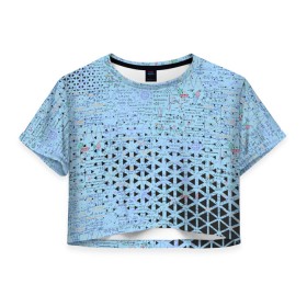Женская футболка Crop-top 3D с принтом Математика в Санкт-Петербурге, 100% полиэстер | круглая горловина, длина футболки до линии талии, рукава с отворотами | графики | математика | студенты | теоремы | формулы