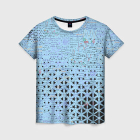 Женская футболка 3D с принтом Математика в Санкт-Петербурге, 100% полиэфир ( синтетическое хлопкоподобное полотно) | прямой крой, круглый вырез горловины, длина до линии бедер | графики | математика | студенты | теоремы | формулы