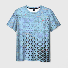 Мужская футболка 3D с принтом Математика в Санкт-Петербурге, 100% полиэфир | прямой крой, круглый вырез горловины, длина до линии бедер | графики | математика | студенты | теоремы | формулы
